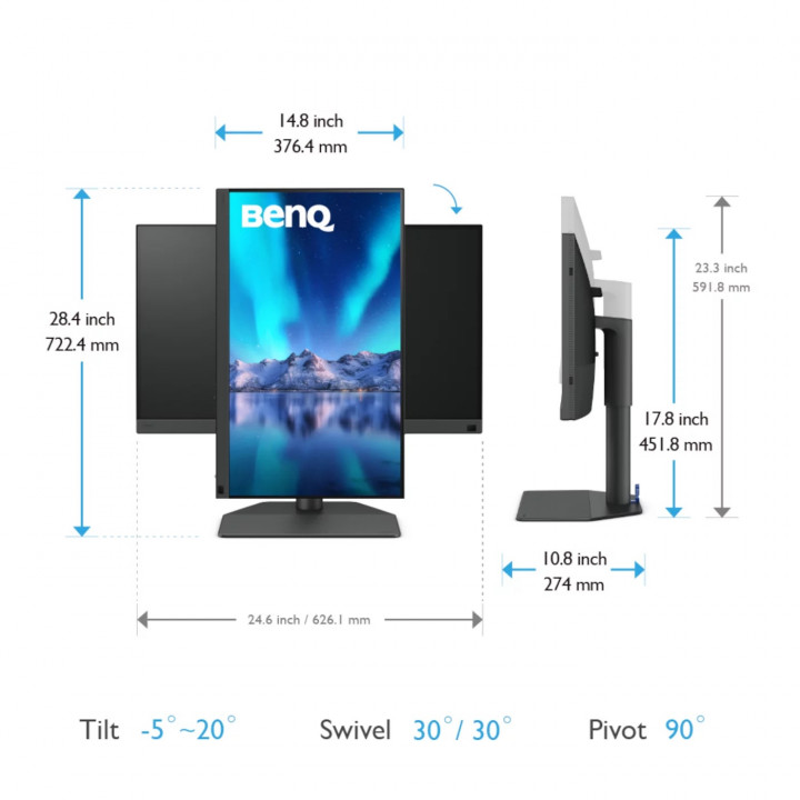 Monitor para Fotógrafos com 27 polegadas, 4K Adobe RGB | SW272U