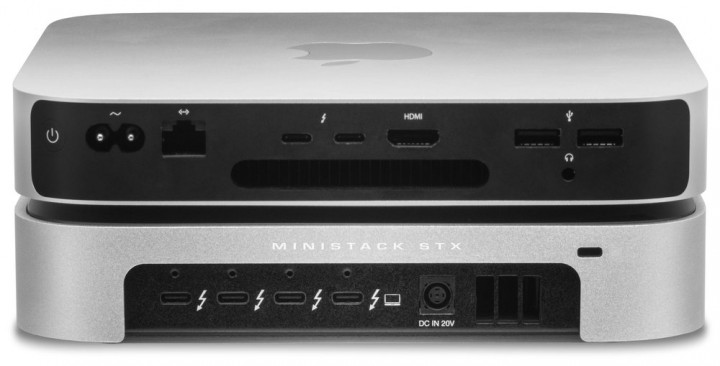 OWC miniStack STX - 4.0TB (2.0TB HDD + 2.0TB NVMe) - Stackable Storage Enclosure with Thunderbolt Hub Xpansion - Silver