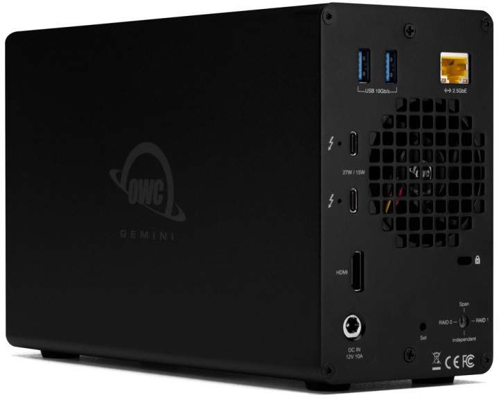 OWC Gemini Ultra X2 - 16TB (2 x 8.0TB NVMe U.2 SSD) - Thunderbolt (USB-C) Dock and Dual-Drive SSD RAID External Storage Solution