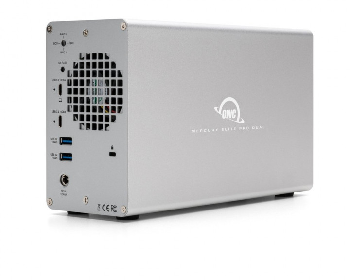 32TB OWC Mercury Elite Pro Dual RAID Storage Solution with USB (10Gb/s) + 3-Port Hub
