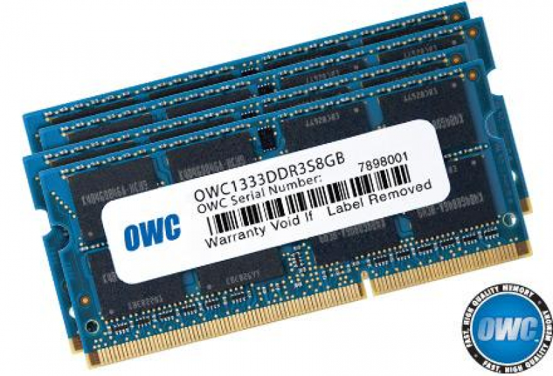 32.0GB (4 x 8GB) PC3-10600 DDR3 1333MHz SO-DIMM 204-Pin CL9 SO-DIMM Memory Upgrade Kit